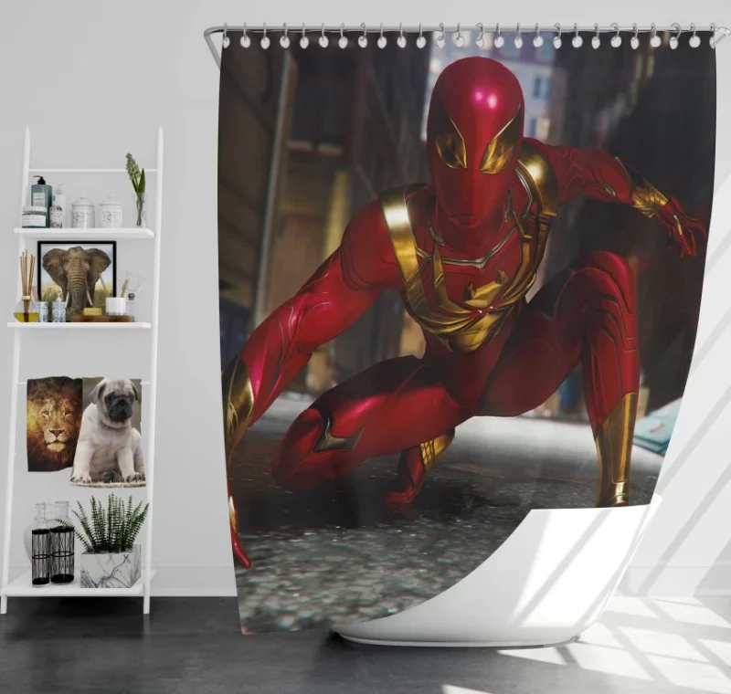 Active Spider man PS4 Iron Spider Bath Shower Curtain