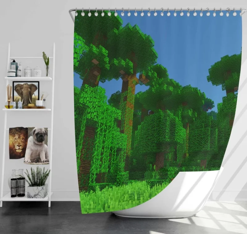 Amazing Minecraft Landscape Bath Shower Curtain