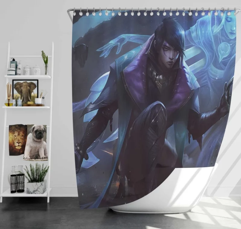 Aphelios Nightbringer Skin Splashart League Of Legends Bath Shower Curtain