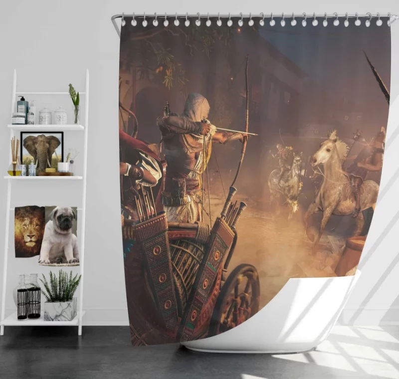 Assassin Creed Origins Memphis Bath Shower Curtain