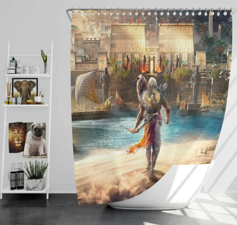 Assassins Creed Odyssey High Quality Bath Shower Curtain