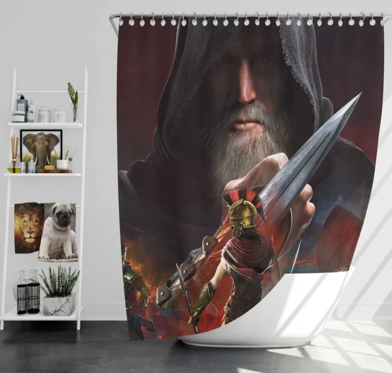 Assassins Creed Odyssey Kassandra Lightning Bath Shower Curtain