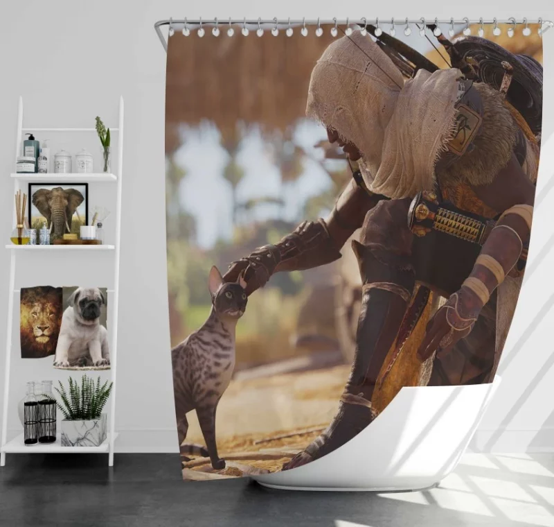 Assassins Creed Odyssey Scenery Bath Shower Curtain