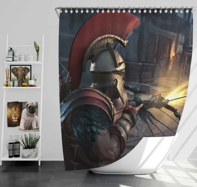 Assassins Creed Odyssey Themed Bath Shower Curtain