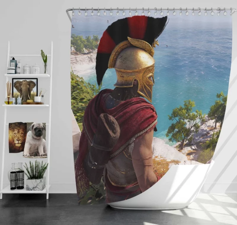 Assassins Creed Origins Desert Camel Sand Warrior Bath Shower Curtain