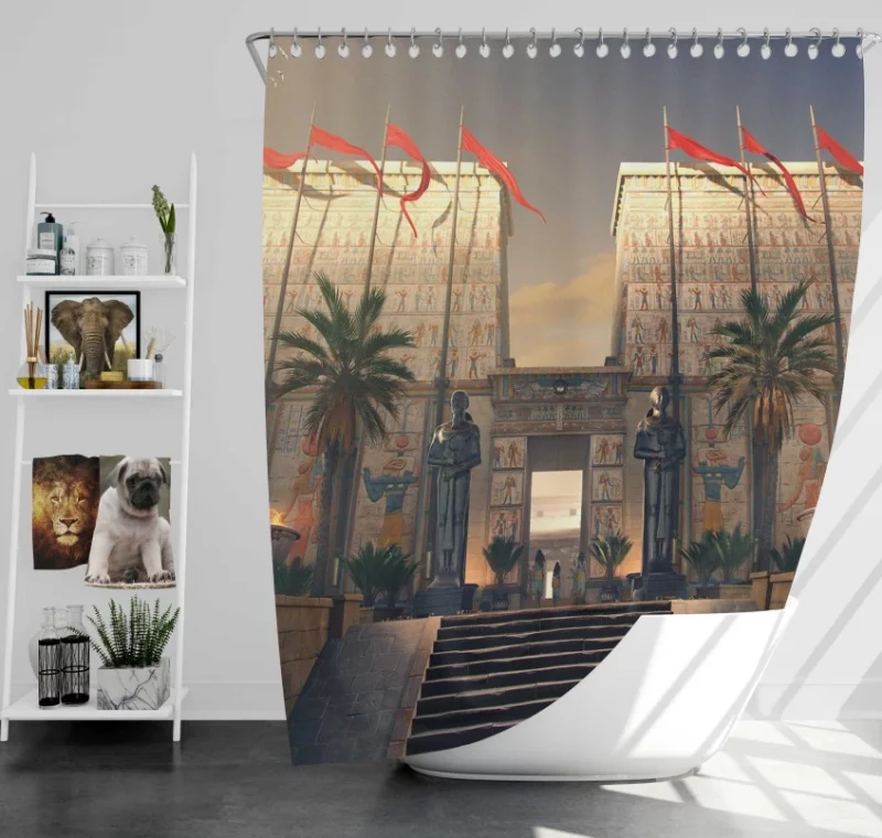 Assassins Creed Origins Egypt Pyramid Desert Bayek Of Siwa Bath Shower Curtain