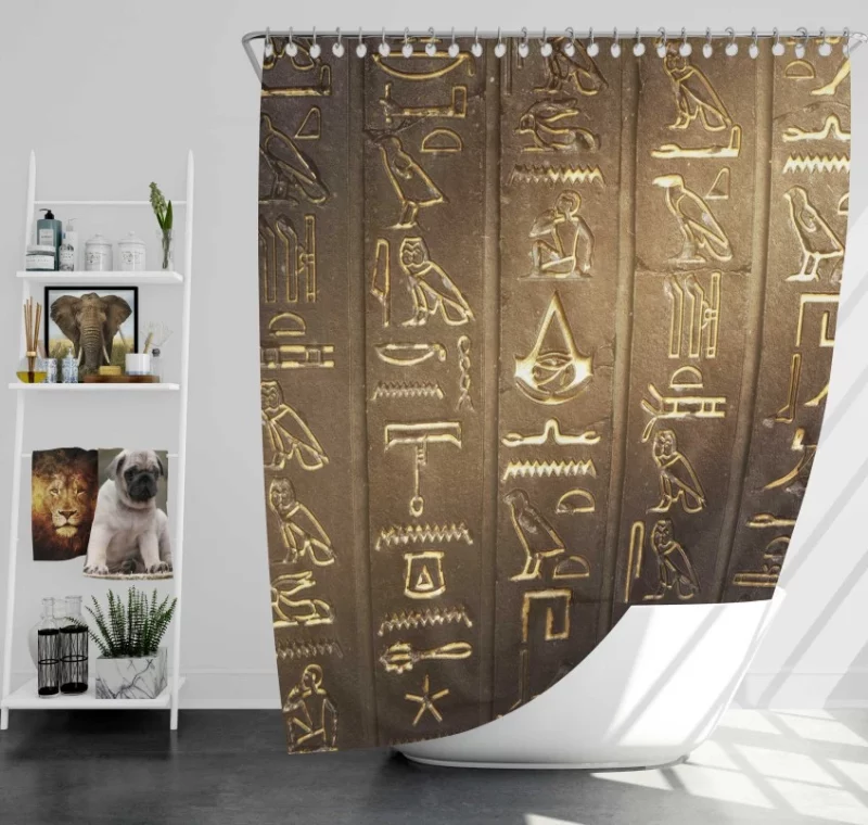 Assassins Creed Origins Fighting Bath Shower Curtain