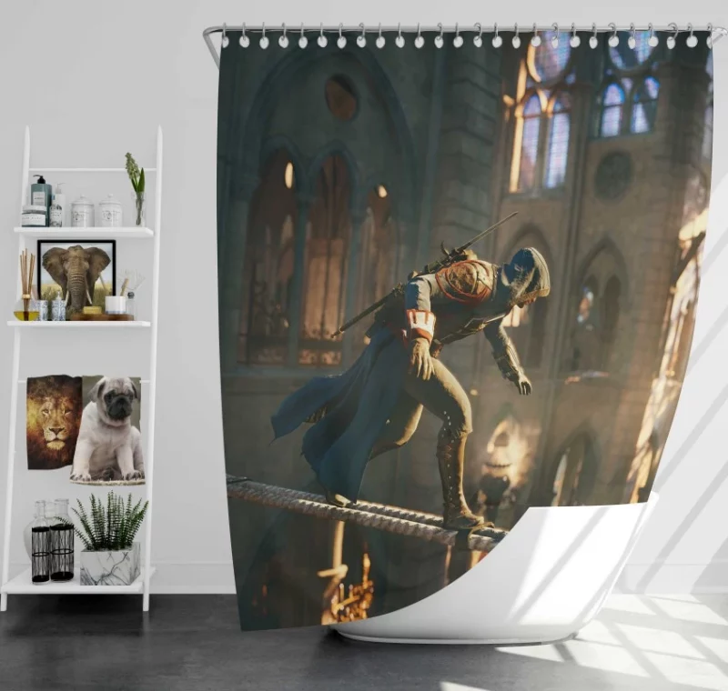 Assassins Creed Unity Game Themed Bath Shower Curtain