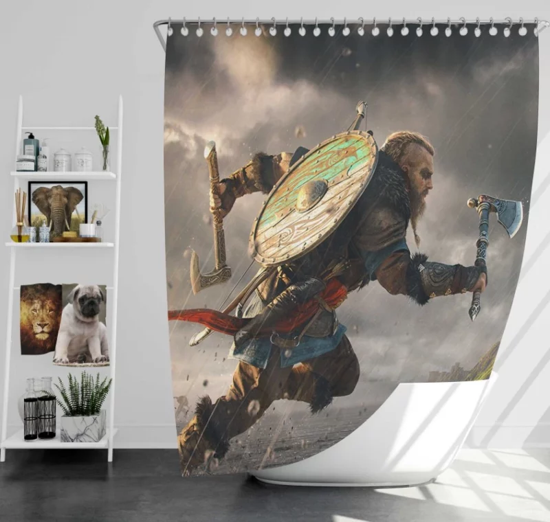 Assassins Creed Valhalla Modern Bath Shower Curtain