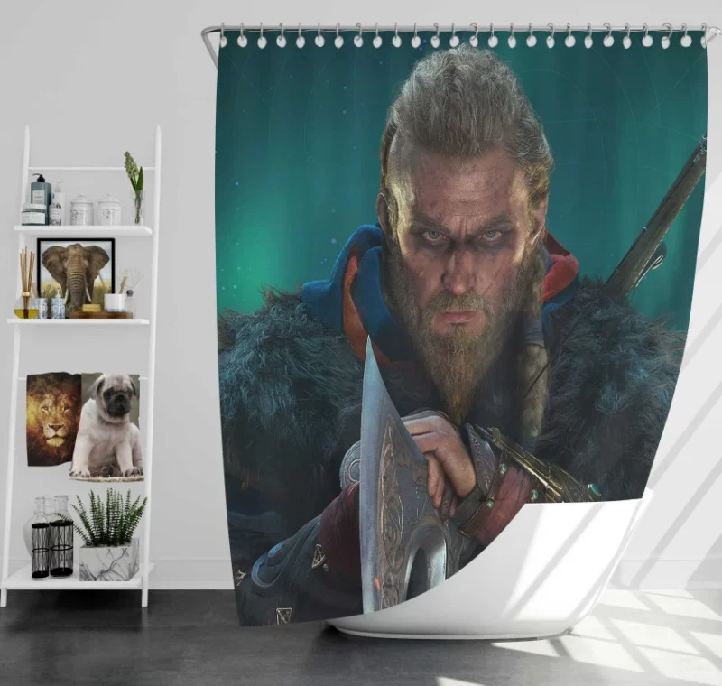 Assassins Creed Valhalla Viking Bath Shower Curtain