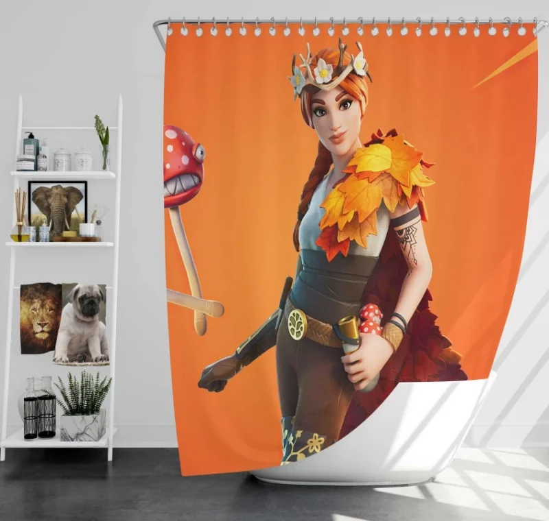 Autumn Queen Fortnite Bath Shower Curtain