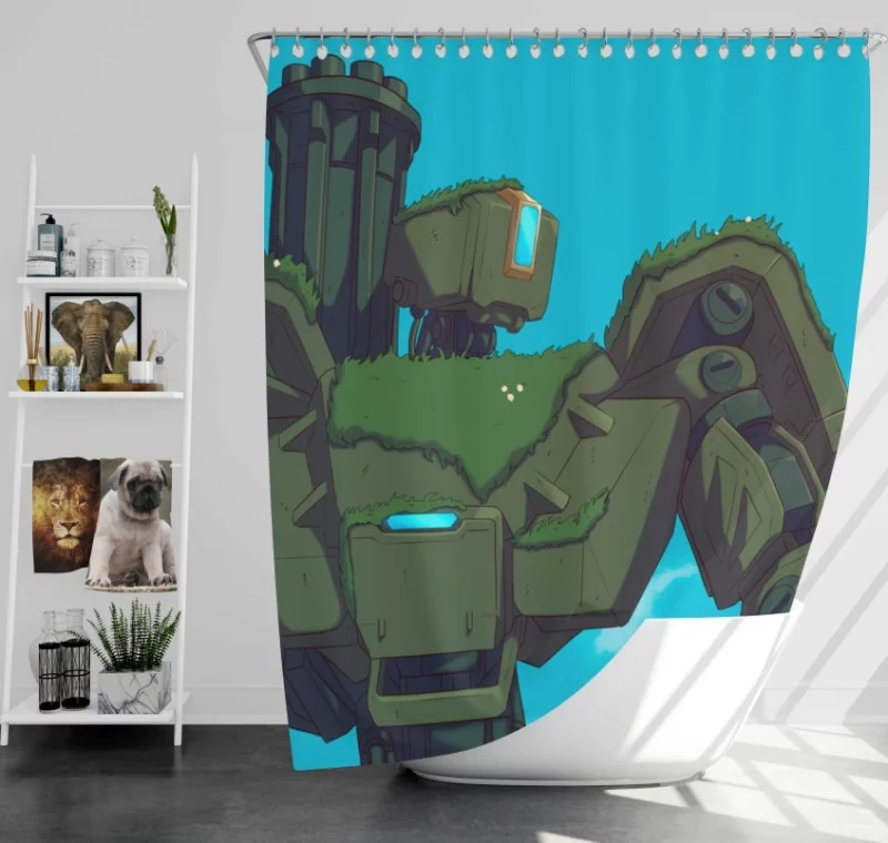 Bastion Of The Castle In The Sky Overwatch Bastion Bath Shower Curtain