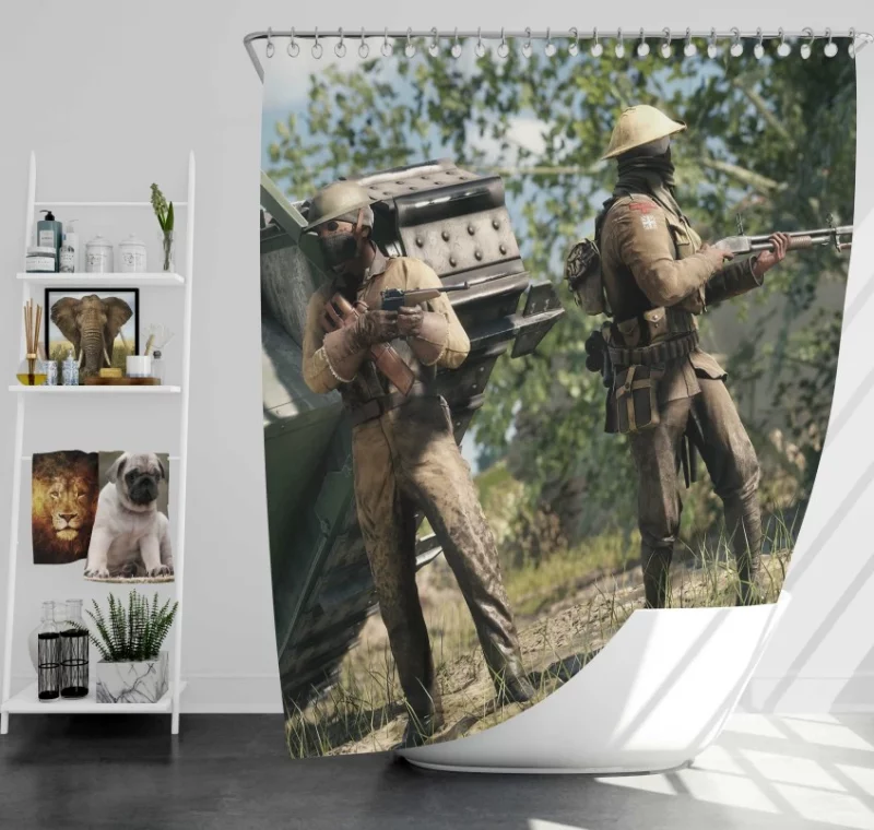 Battlefield 1 Game Themed Bath Shower Curtain