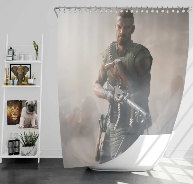 Battlefield 1 Horse Gas Mask Bath Shower Curtain