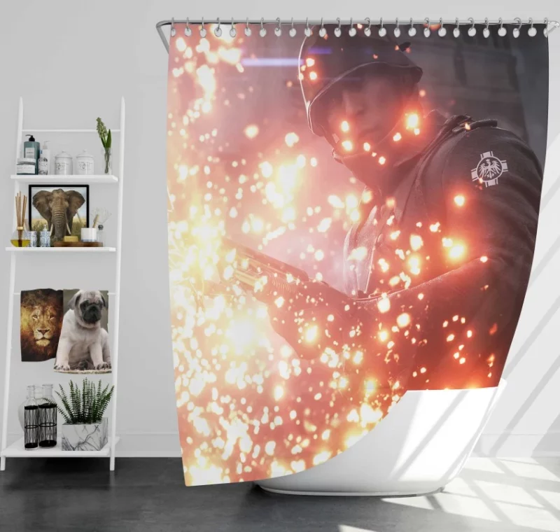 Battlefield 1 Soldier Bath Shower Curtain