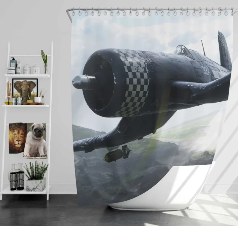 Battlefield 1 Soldier Horse Bath Shower Curtain