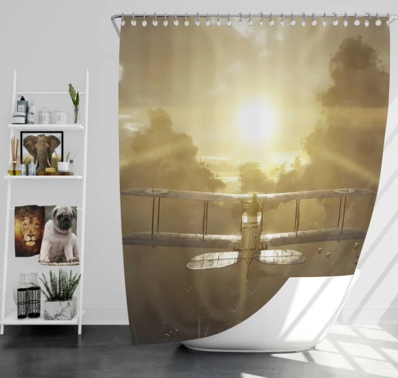 Battlefield 1 Soldier Machine Gun Armor Bath Shower Curtain