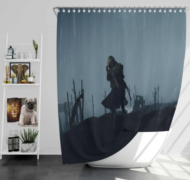 Battlefield 1 Sun Warplane Bath Shower Curtain