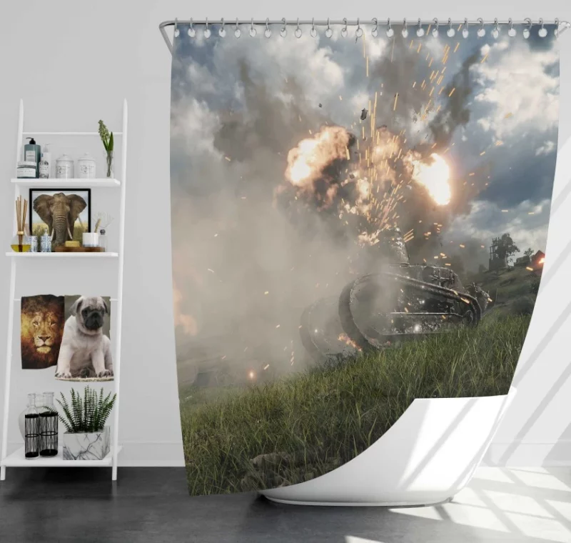 Battlefield 1 Video Game Printed Bath Shower Curtain