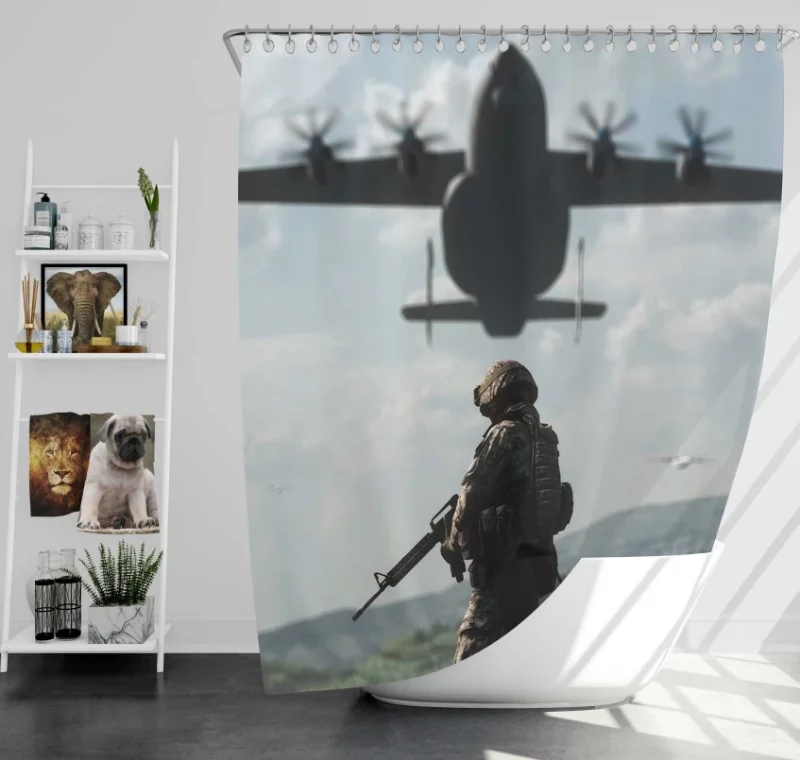 Battlefield 3 M1 Abrams Tank Bath Shower Curtain