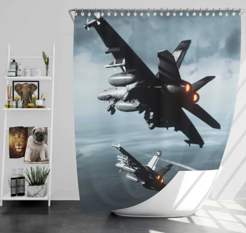 Battlefield 3 Tank M1 Abrams Desert Landscape Bath Shower Curtain