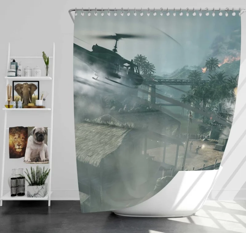 Battlefield 4 Jet Fighter Aircraft Warplane Bath Shower Curtain