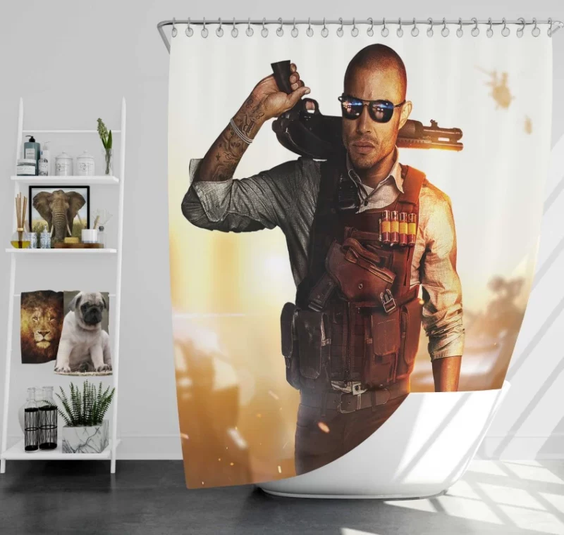 Battlefield 4 Military Bath Shower Curtain