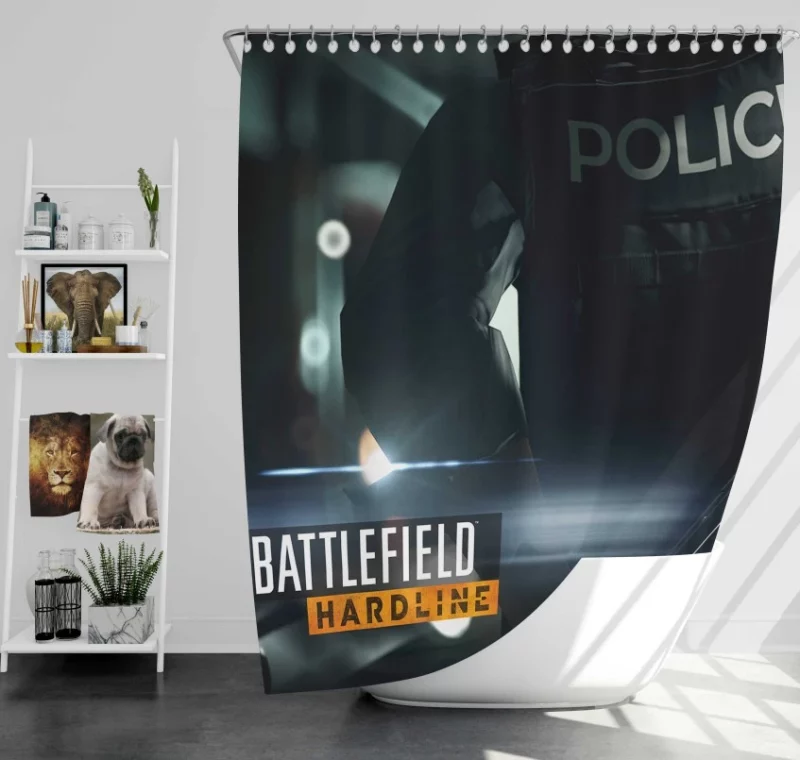 Battlefield 4 Night Soldier Gun Sniper Bath Shower Curtain