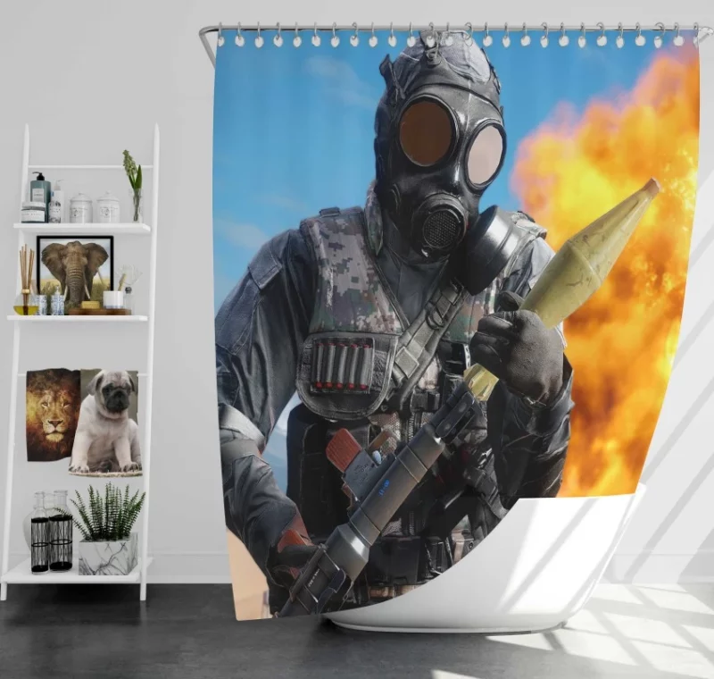 Battlefield 4 Sniper Rifle Bath Shower Curtain