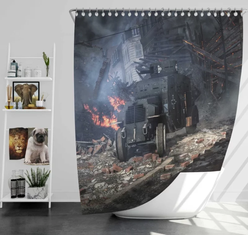 Battlefield 4 Soldier Desert Bath Shower Curtain