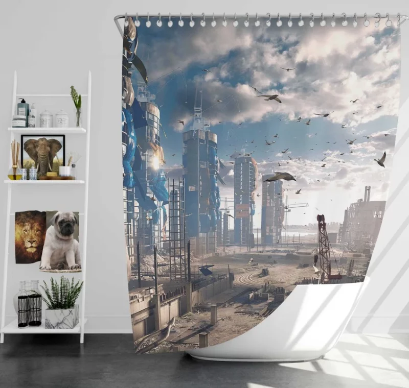 Battlefield 4 Soldier With Weapon Entering Bath Shower Curtain