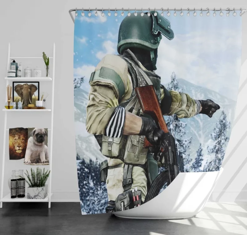 Battlefield 4 Tank Bath Shower Curtain