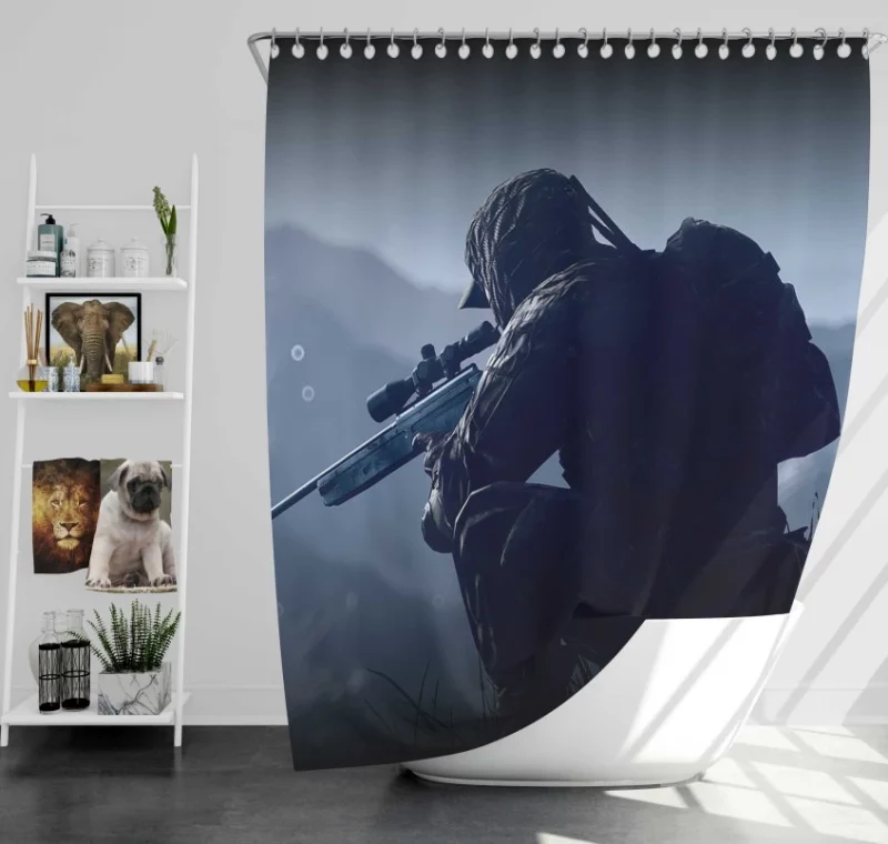 Battlefield 4 Tank Explosion Bath Shower Curtain