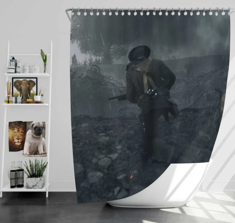 Battlefield Bad Company 2 Battlefield Helicopter Attack Bath Shower Curtain