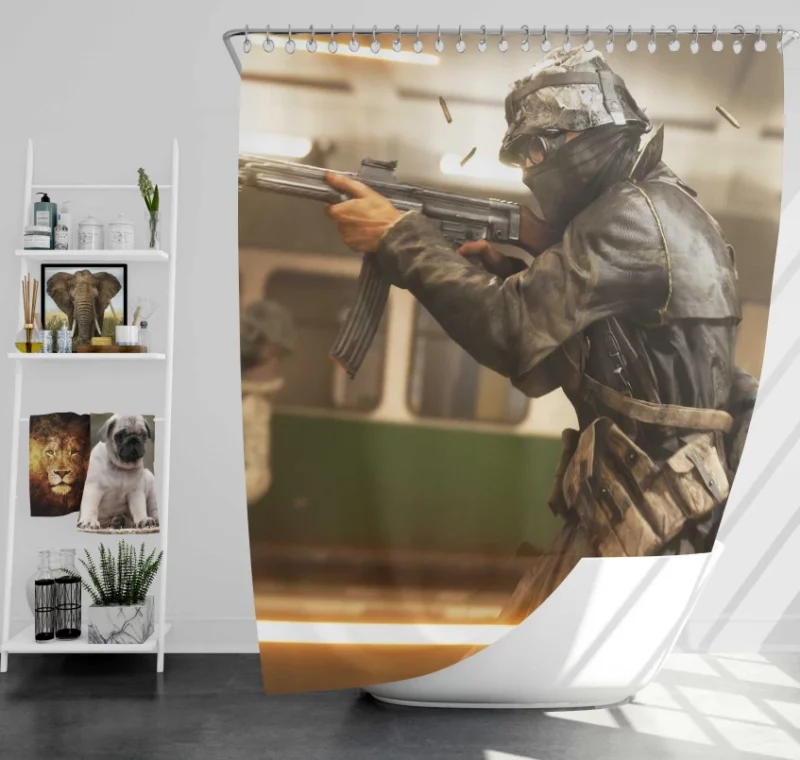 Battlefield V Awesome Bath Shower Curtain