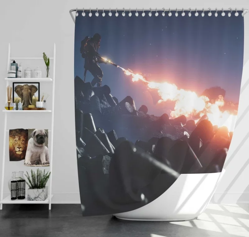 Battlefield V Quality Bath Shower Curtain