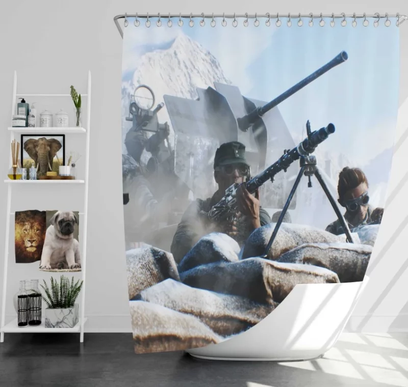 Battlefield V Tank Bath Shower Curtain