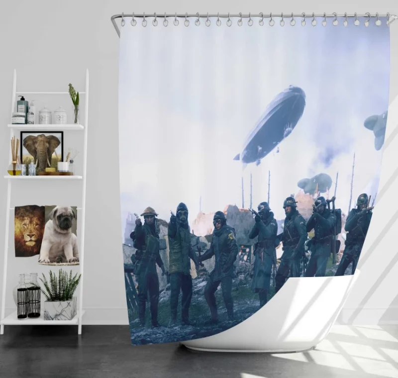 Battlefield V Video Game Bath Shower Curtain