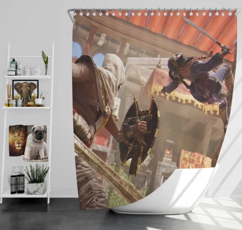 Bayek & Aya Assassins Creed Origins Bath Shower Curtain