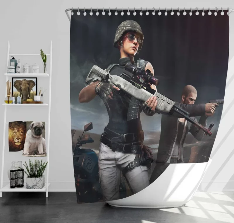 Blocking A Bullet With A Pan Playerunknowns Battlegrounds Bath Shower Curtain