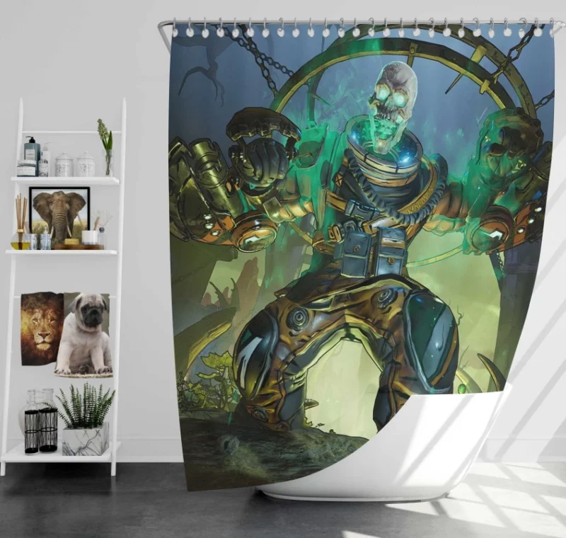 Borderlands 3 Robot Bath Shower Curtain