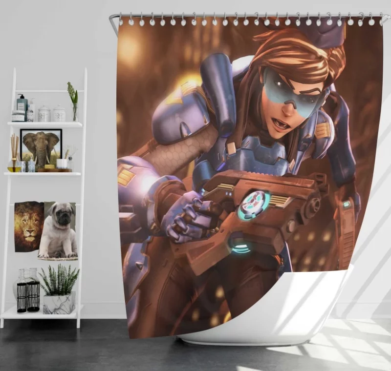 Cadet In Action Overwatch Tracer Bath Shower Curtain