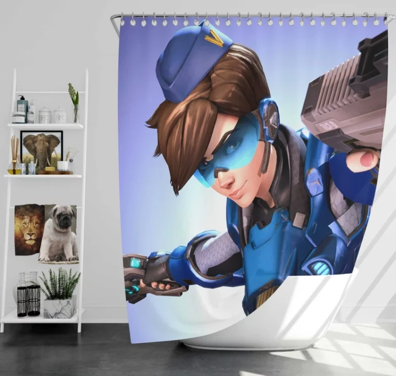 Cadet Oxton / Overwatch Uprising Overwatch Tracer Bath Shower Curtain