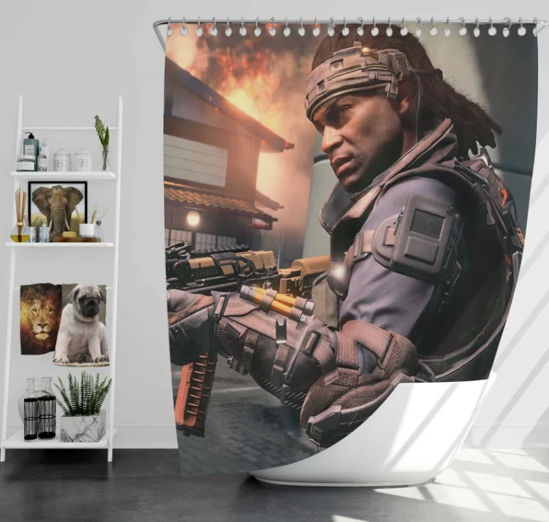 Call Of Duty Black Ops 4 Cod Background Bath Shower Curtain