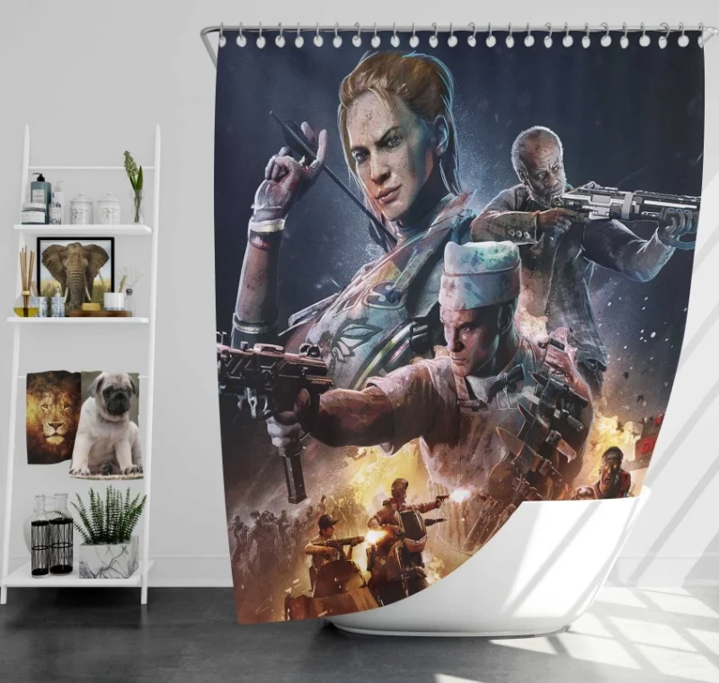 Call Of Duty Black Ops Cod 4 Operation Apocalypse Z Bath Shower Curtain