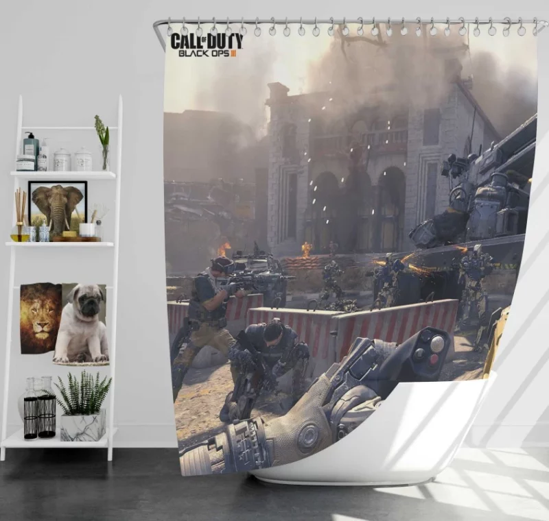 Call Of Duty Black Ops Iii Game Themed Bath Shower Curtain