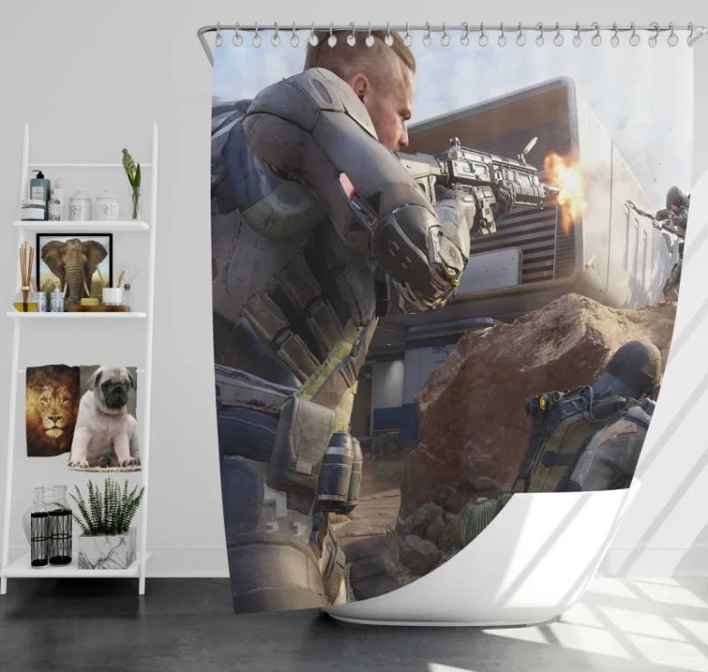 Call Of Duty Black Ops Iii Soldier Bath Shower Curtain