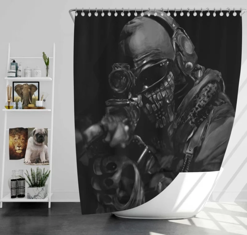 Call Of Duty Ghosts Bath Shower Curtain