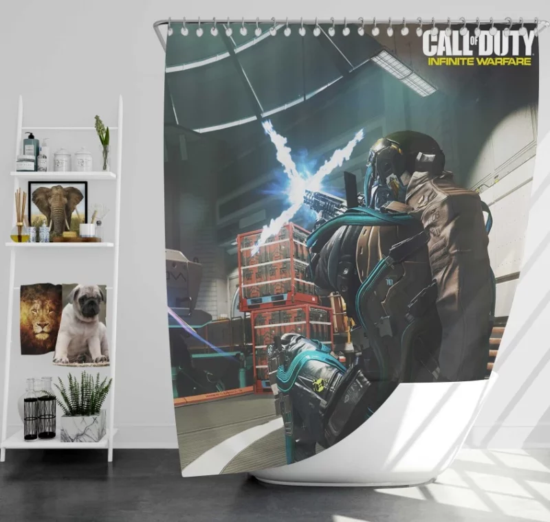 Call Of Duty Infinite Warfare Video Game Themed Bath Shower Curtain