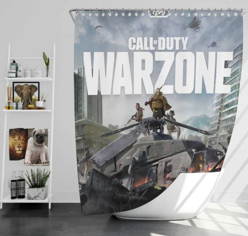 Call Of Duty Warzone Themed Bath Shower Curtain